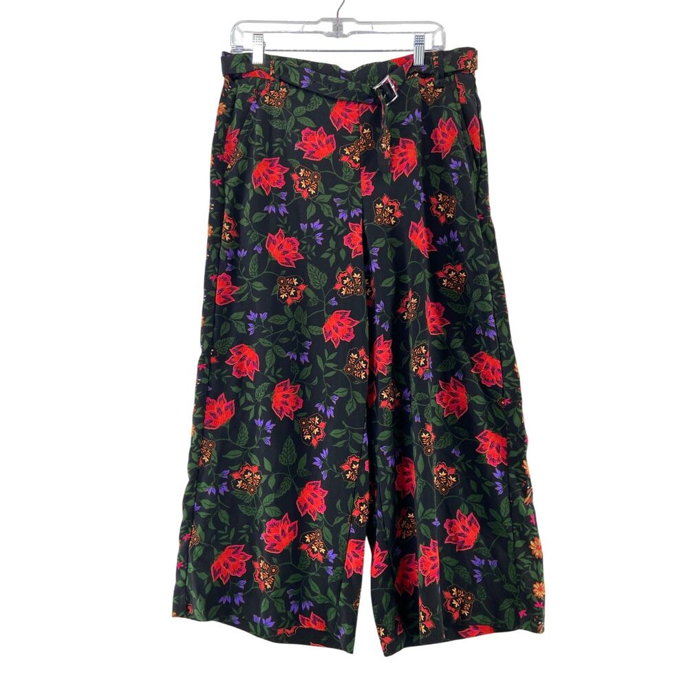 Joie Floral Wide Leg Pull-On Pants Size Large
